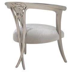 Christopher Guy Art Nouveau Style Silver Leaf Dining Accent Chair