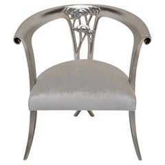 Christopher Guy Art Nouveau Style Silver Leaf Dining Accent Chair