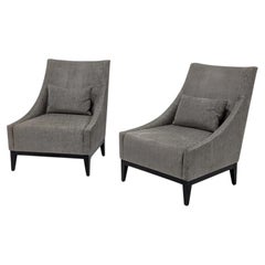 Fauteuils « Designer Valerie » en tissu beige argenté