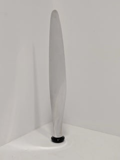 Contemporary Sculptural Propeller Silver Metal Decorative Floor Sculpture