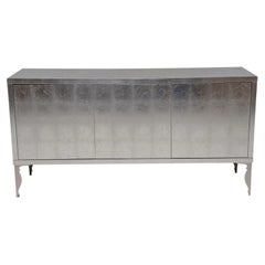 Juliette's Interiors Silver Leaf Three Door Designer Sideboard