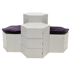 SylvanWorks Modular Hexagonal Cabinet and Seating Unit by Gareth Langdon