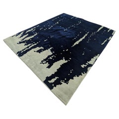 Christopher Farr Designer Rug by Katie Blee in Blue and Light Grey Wool