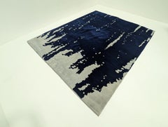 Christopher Farr Designer Rug by Katie Blee in Blue and Light Grey Wool