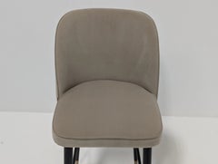 Liang & E Jersey Velvet Bar Stool in Mushroom Beige with Gold Detail