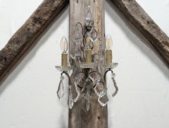 Pair of Antique Decorative Crystal Wall Sconces