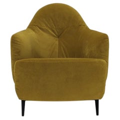 Lenleys Golden Rod Yellow Designer Velvet Armchair