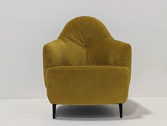 Lenleys Golden Rod Yellow Designer Velvet Armchair