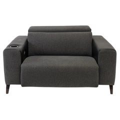 Alexandra Collection Atlanta Curved Cinema Sofa in Grey and Black