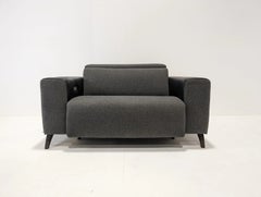 Alexandra Collection Atlanta Curved Cinema Sofa in Grey and Black
