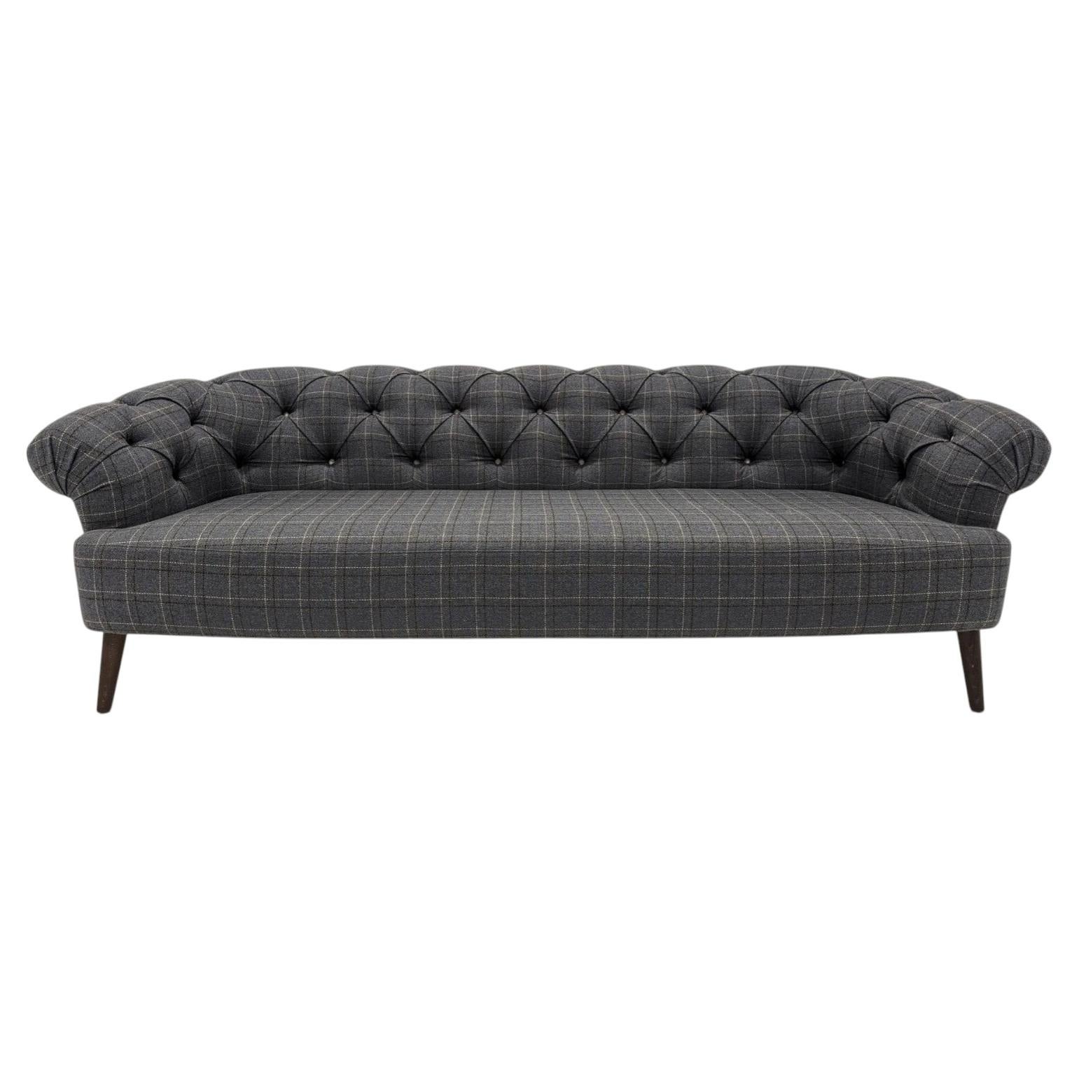 Designer Guild Button Chesterfield Style Sofa in Multicoloured Wool Blend For Sale