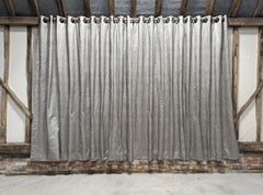 Bespoke Silver Grey Satin Blend Curtains Full Length Pair 320x270cm Drop