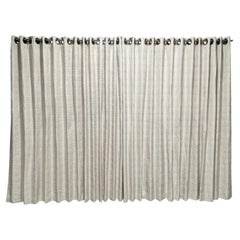 Rideaux exceptionnels sur mesure en mélange de satin de soie couleur crème, 390 x 270 cm de hauteur