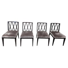 Ben Whistler Custom Dining Chairs in Purple Velvet
