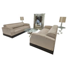 Promemoria Mogador Luxury Sofas by Romeo Sozzi in Sand Beige Textured Plush