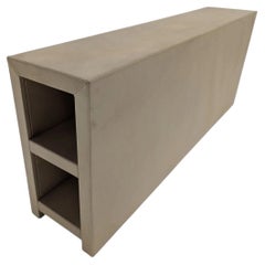 Custom Cream Leather Console Storage Bench
