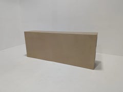 Custom Cream Leather Console Storage Bench