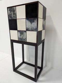 CRAVT Original Elvin Ebony Wood Bar Drinks Cabinet Sculptural Statement Storage