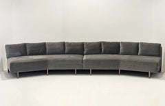 Bray Designer Bespoke Curved Grey Velvet Sectional Sofa