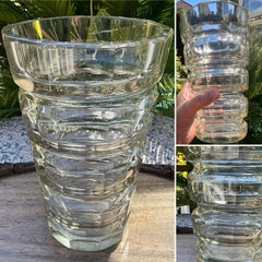 Rare Antique Josef Hoffmann for Moser Octagonal Faceted Crystal Vase c1920's