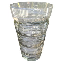 Rare Antique Josef Hoffmann for Moser Octagonal Faceted Crystal Vase c1920's