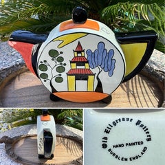 Lorna Bailey Pagoda Garden Moon Teapot Old Ellgreave Pottery