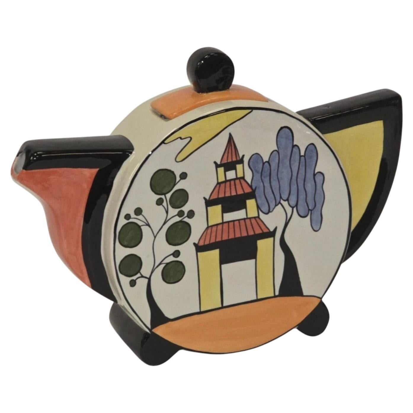 Lorna Bailey Pagoda Garden Moon Teapot Old Ellgreave Pottery For Sale