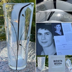 Rare Orrefors Kosta Boda Erika Lagerbielke Glass Vase Ltd Ed 21/60 Signed