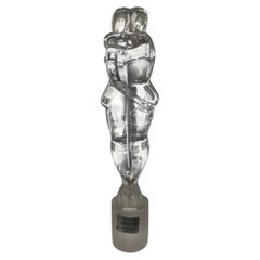 Renato Anatra for Arte ’80 Murano Glass “Lovers” Sculpture, Signed & Labelled