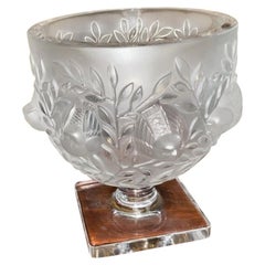 Lalique France “Elizabeth” Sparrow Vase by Marc Lalique, 1961, Signed