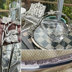 Italian Sterling Silver & Hand-Blown Crystal Duck Carafe, Macini Carlo, Florence