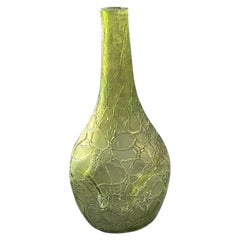 Rare Loetz Witwe “Crete” Iridescent Glass Vase, c. 1900, Green Art Nouveau 20cm