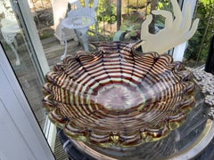 Murano Barovier & Toso-Attributed Zebrati Gold-Inclusion Centrepiece Bowl, 60s