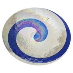 Large Murano Ferro Opalescent & Iridescent Glass Centrepiece Bowl, 18 in