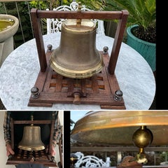 Large Antique Heavy Bronze Bell, College, Ship or Servants’ Bell ca. 1880