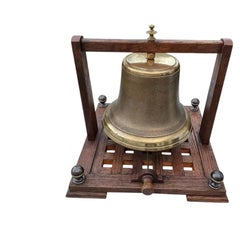 Large Antique Heavy Bronze Bell, College, Ship or Servants’ Bell ca. 1880