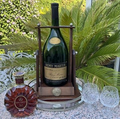 Vintage Rémy Martin Fine Champagne Cognac Display Bottle with Mahogany