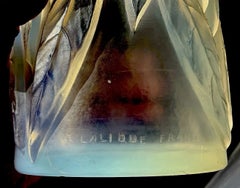 Rare René Lalique “Laurier” no. 947 Blue Opalescent Glass Vase, 1922