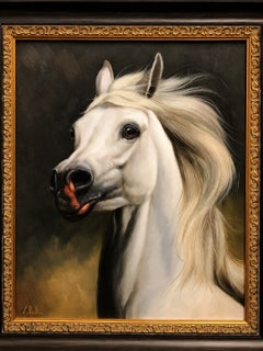 Classical-Style Horse Oil Painting on Canvas, Mexico