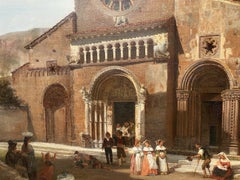 Attributed to David Roberts, Santa Maria Maggiore, Tuscania, Oil Painting