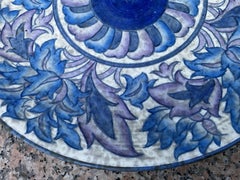 Rare 14.5” Charlotte Rhead A.G. Richardson Crown Ducal Blue Peony Charger c.1935