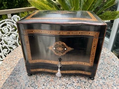 Antique Napoleon III Boulle Cave À Liqueur 20-Piece Set Cristallerie Du Pantin