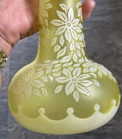 Rare David Smith Webb Corbett Cameo Citron Vase Stourbridge Signed 1982