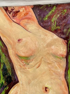 Modernist Nude Figure Oil Painting on Canvas Large Contemporary Artwork