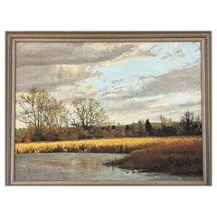 Original Dorothy Tubb Landscape Oil Painting on Canvas Rural English Scene