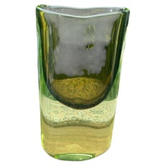 Rare Murano Antonio Da Ros For Cenedese Uranium Green Sommerso Vase ca. 1960s