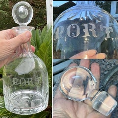 Antique Irish ca. 1820 Georgian Prussian-Style Facet-Cut “Port” Port Decanter