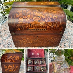 Exceptional Georgian Captain’s Dutch Bombé Tantalus - Marquetry, ca. 1760