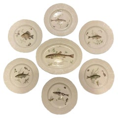6x Fish Plates + 1 Platter – Marlborough Old English Ironstone