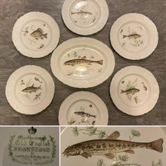 6x Fish Plates + 1 Platter – Marlborough Old English Ironstone